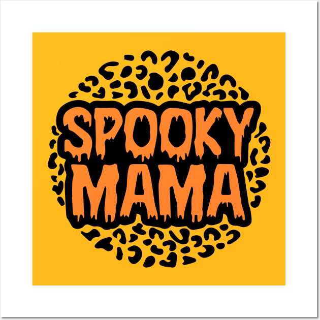 Best gift for halloween Spooky Mama Trick or treat scarry pumpkin with bats Wall Art by NaniMc